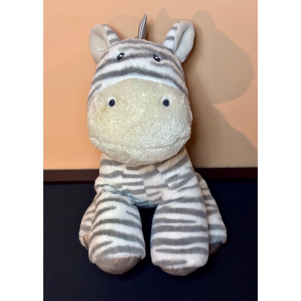 Baby GUND Zeebs Zebra Plush Stuffed Animal Grey Satin Mane 4050771 10in